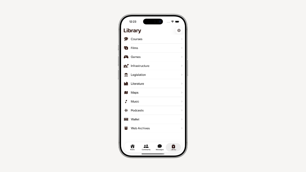 Orchard iOS Library Interface on iPhone
